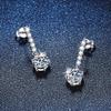 6.5mm Drop Dangle Moissanite Earrings S925 Sterling Silver Linear Chain Fine Jewelry For Women