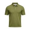 Men Short Sleeve Polo Shirt Classic Fit Button Down Collar Lightweight Breathable Knit Fabric for Business Casual Wear