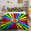 Rainbow Heart Three-Piece Decor Set Multiple Sizes Kid'S And Adults' Bedroom Exquisite 3Pc Bedding Set, Gift