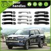For TOYOTA 4Runner N280 10-23 Gloss Black Chrome Car Door Handle Cover Trim Styling Accessories Car Stickers Auto Accessories