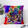 RRainbowS Friends Cushion Cover Eco Linen Pillow Case  DoubleSided Print Breathable  Durable Hidden Zipper Home Decor Gift