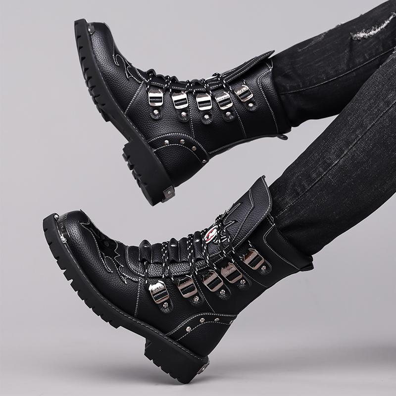 Fashion high-top motorcycle boots Fashion men's casual style design Trendy party or outdoor street 38-46 autumn and winter Hot selling