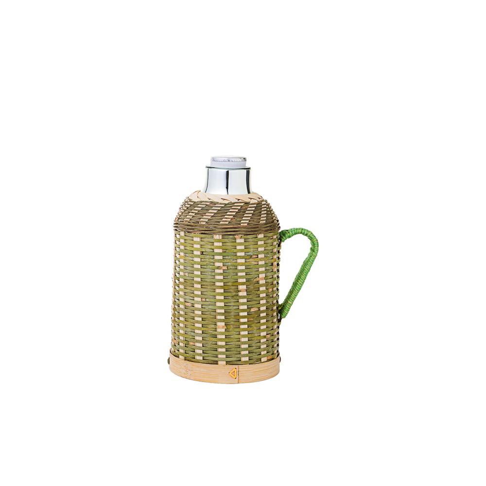 Bamboo Rattan Hot Water Bottle & Retro Thermos for Winter Tea Gatherings