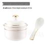 Keramik-Schmortopf mit Deckel, goldrandig, für den gewerblichen Gebrauch: Ideal für Vogelnestersuppe, gedämpfte Desserts und Eier.