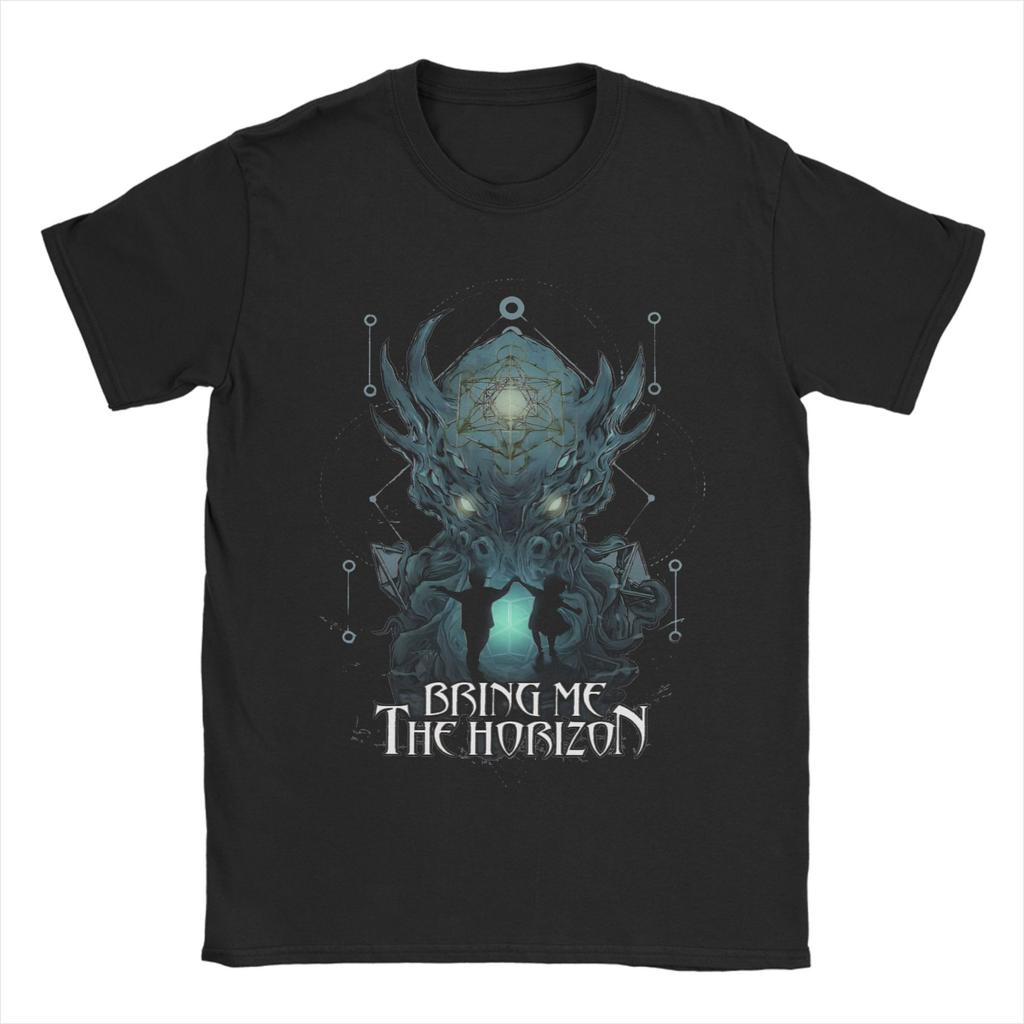 Men BMTH Bring Me The Horizon TShirts British Rock Band Cotton Clothes Summer Y2K ShortSleeve T Shirt ONeck Tshirt Plus Size