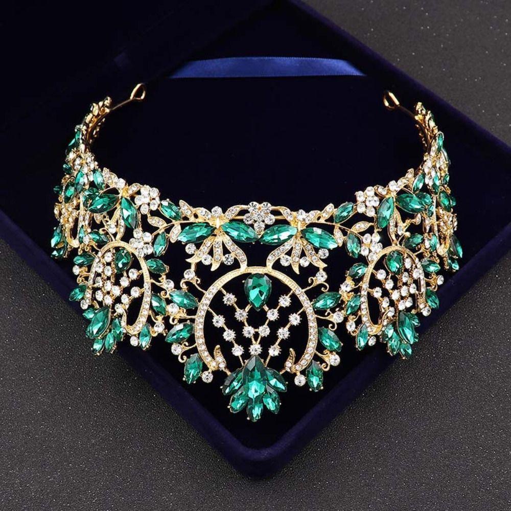 Rhinestone Baroque Pageant Crowns Cake Decorations Queen Princess Tiara Bridal Crowns  For Women