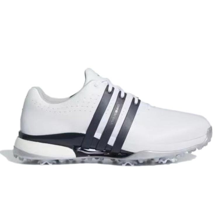 adidas Tour360 Cushioning Abrasion Resistant Cushioning, Wear Resistant Low Top Golf Shoes Men's White Black IF0245