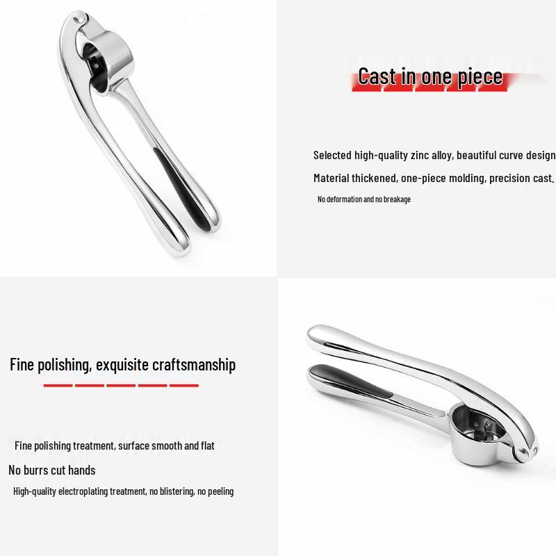 Multifunctional Zinc Alloy Garlic Press & Mortar for Home Use