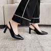 Beige Yellow Women Slingback Sandals Slingback Pointed Toe High Heel Small Big Size 32 46