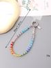 Dopamine Rainbow Crystal Crossbody Chain, Niche Lnstagram Wrist Style Mobile Phone Pendant With A Transparent Card