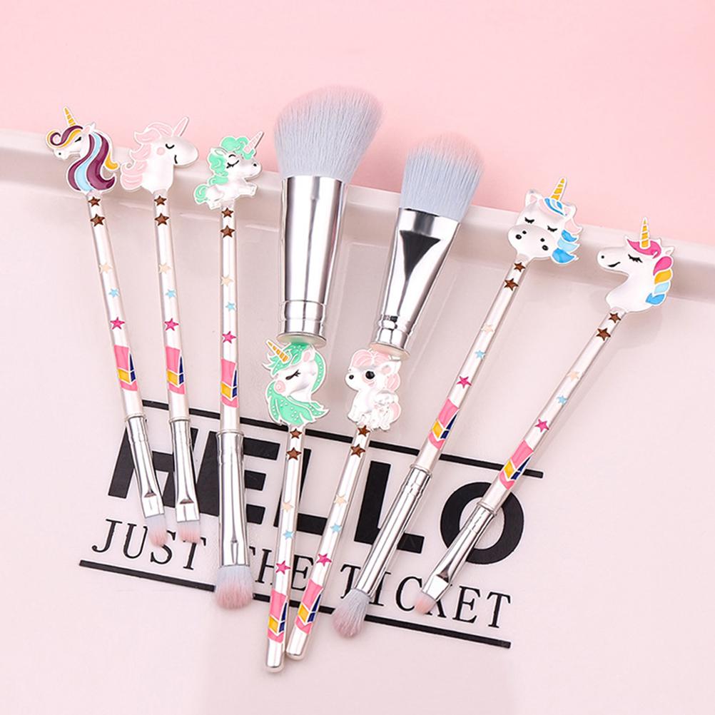 

7 шт. Милые кисти для макияжа Металлическая ручка Кавайная кисть для макияжа для теней, румян, хайлайтера, консилера