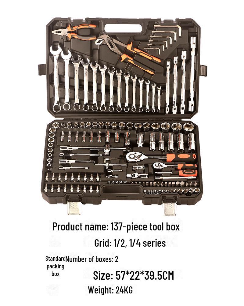 150-Piece Multi-Function Auto and Motorcycle Repair Tool Set with Socket Wrench Sleeve