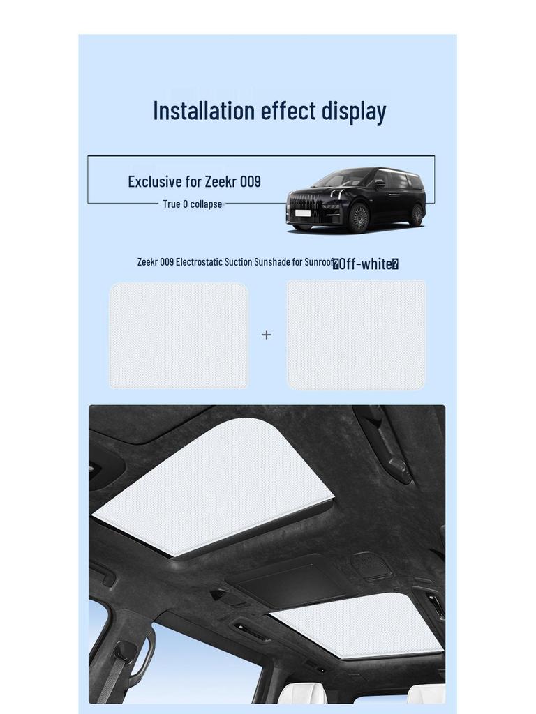 Silicone Suction Sunroof Heat Insulation Sunshade for Zeekr 001, 007, 009, 7X.