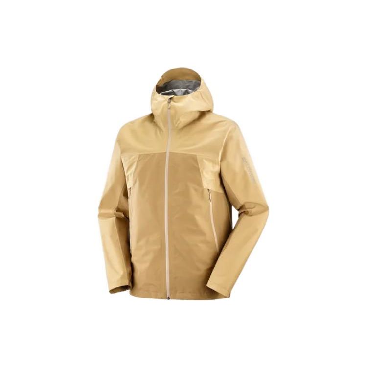 Salomon Letter Print Hooded Long Sleeve Zip Jacket Men jackets Yellow LC2001400