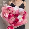 Pansy Soft Pink Series Bouquet: Handmade Flower Gift with Pink Wrapping Paper
