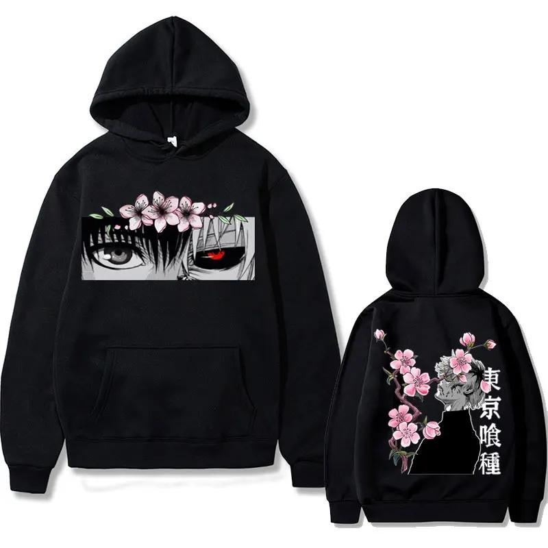 Japanese Anime Ken Kaneki Tokyo Ghoul Hoodies Men Women Manga Hooded Sweatshirt Fashion Oversized Hoodie Pullover Streetwear