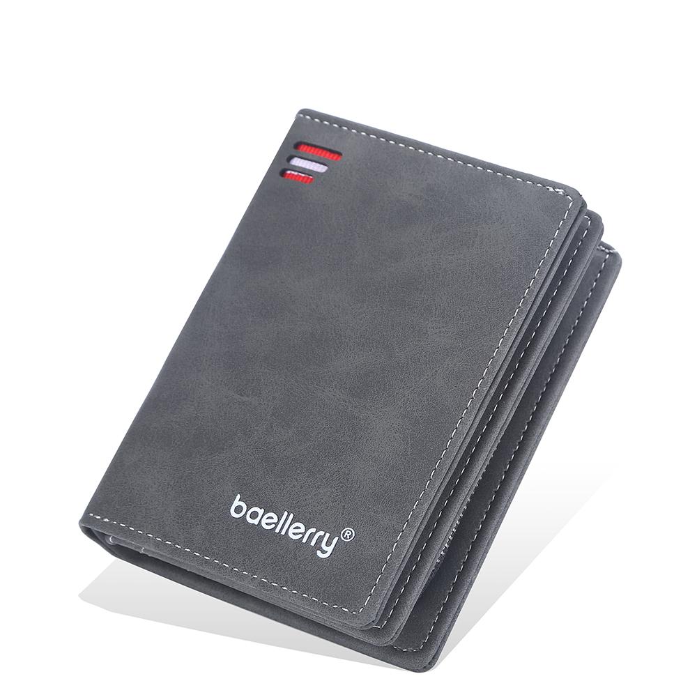 Men Pu Genuine Leather Short Wallet With Zipper Coin Pocket Vintage Big Capacity Male Short Money Purse Card Mount New