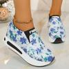 Fashion Bling Flower Print Sports Shoes Women 2025 Lightweight Platform Sneakers for Woman Retro Low Top Casual Shoes Female