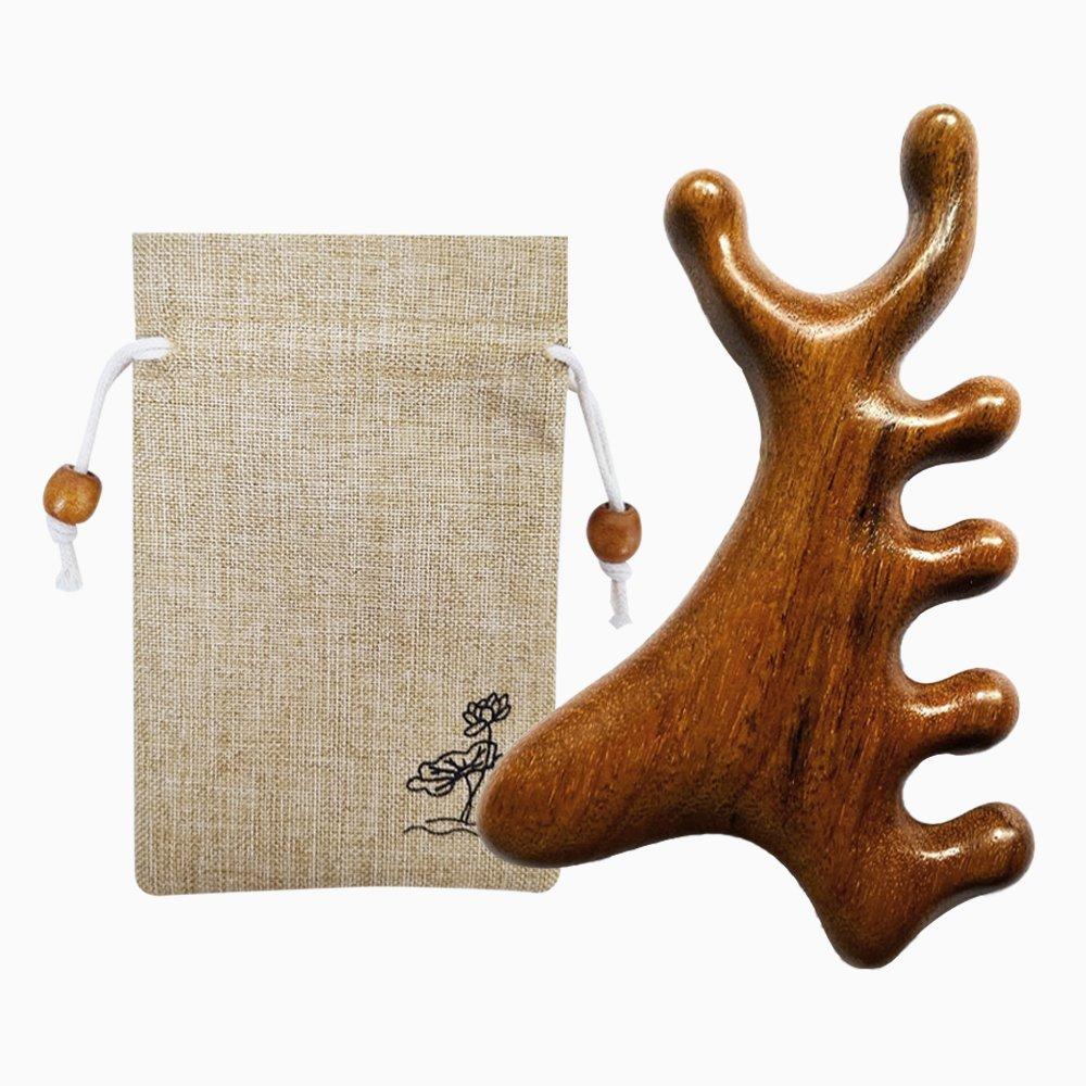 Wooden restoration bracket acupressure device trapezius muscle massage lymphatic circulation massage C type