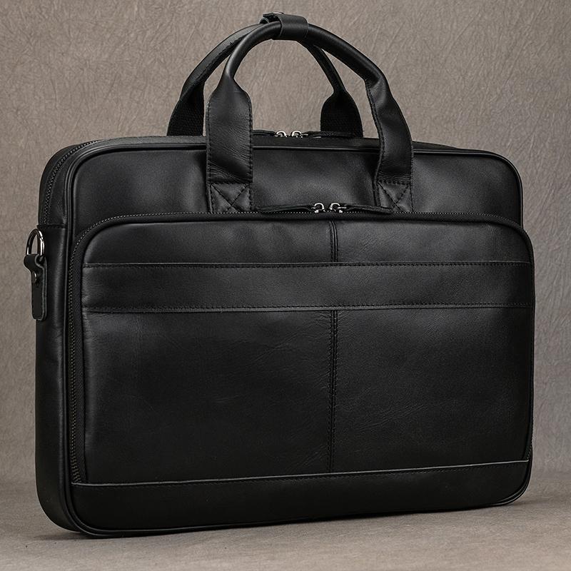Best Quality Genuine Leather Briefcase Crossbody Messenger Bag Business Laptop Bag Offical Daily Shoulder Bag 15.6 16 17 Inch