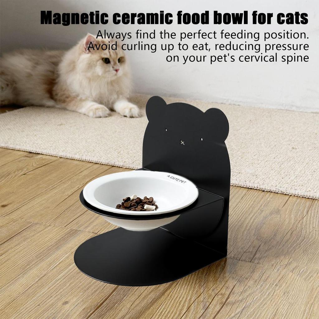 Pet Bowl Dry Wet Food Slower Feeder For Cat Healthy Eating Diet Height-Adjustable Dish For Kitten Puppy Animals Small Medium
