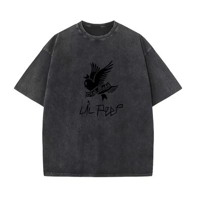 Pamuklu Tişört Vintage Kısa Kollu Lil Peep Cry Baby Y2K Amerikan Retro Tişört Erkek Kadın Yazlık Günlük Kısa Kollu Tişört Üstler