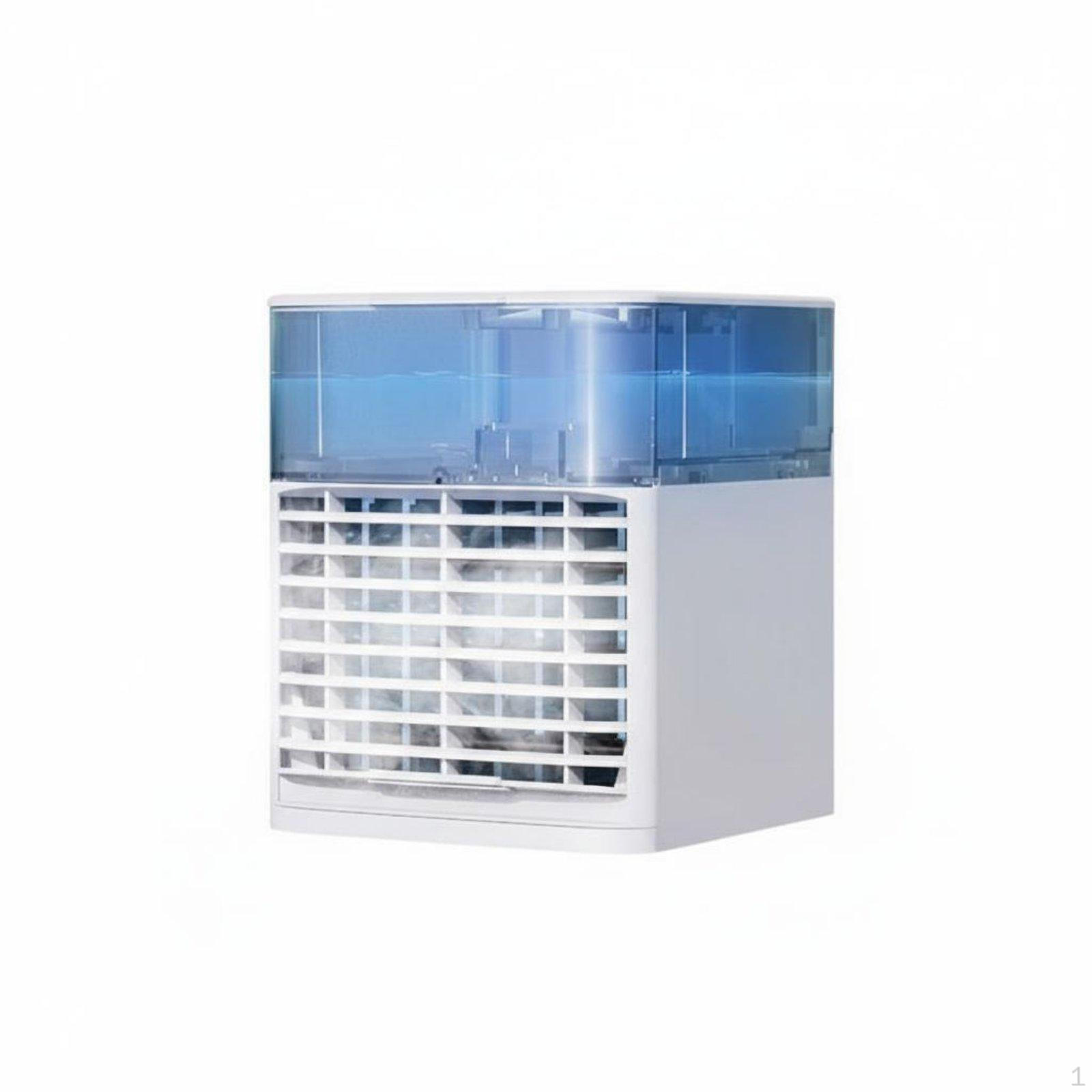 Mini Air Conditioner Fan Cools and Humidifies Desktop Chiller Humidifier Function Portable