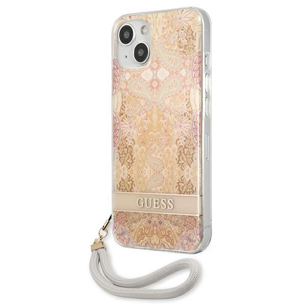Guess Guhcp13Shflsd Iphone 13 Mini 5,4Złoty/Gold Hardcase Flower Strap