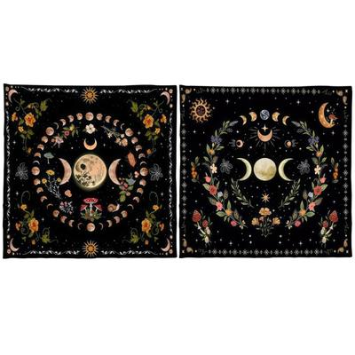 Divinations-Tischdecke Mondphasen Blume Astrologie Tarotkarten Tischdecke Altartuch Divinations-Spielzubehör