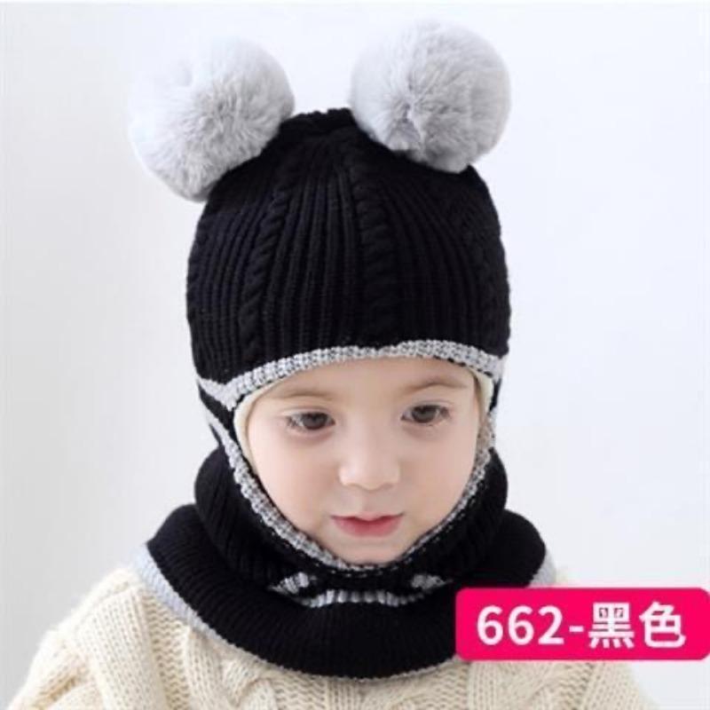 Children's Hats Autumn and Winter Fleece Thickened Warm Wool Hats Boys and Girls Baby Scarves Winter Knitted Hats