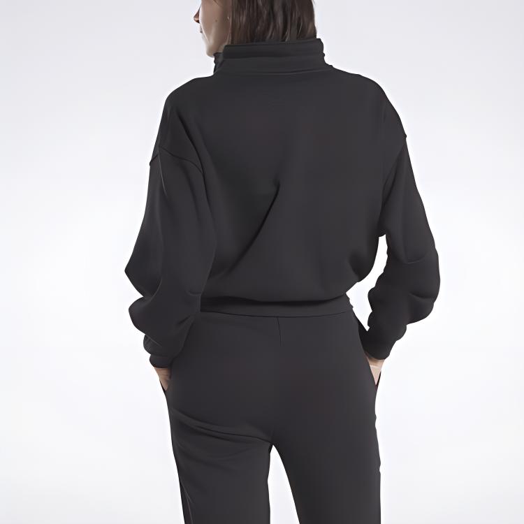 Reebok Loose Comfortable Stand Collar Long Sleeve Sweatshirt Women Sweatshirt Black HS0396