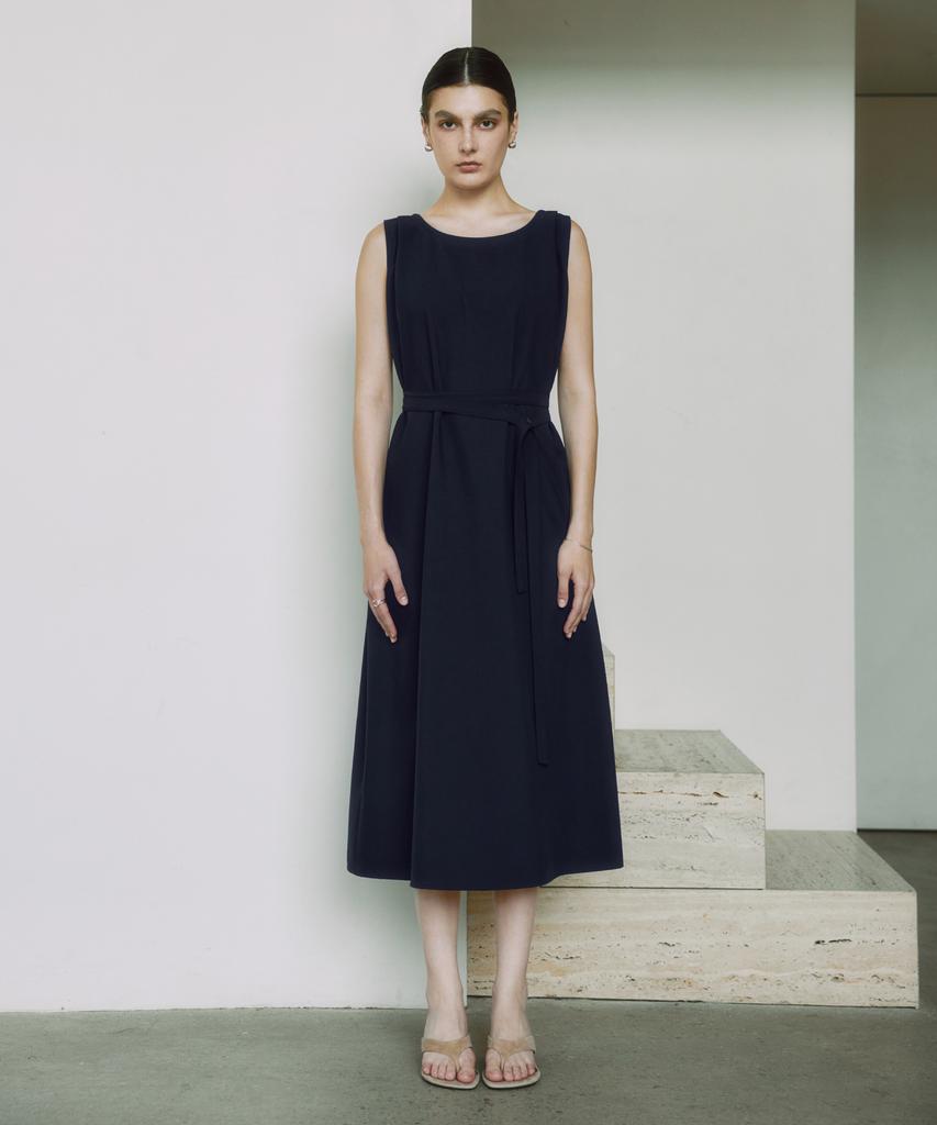 Zero Street Lezero Belt Sleeveless Dress / Navy