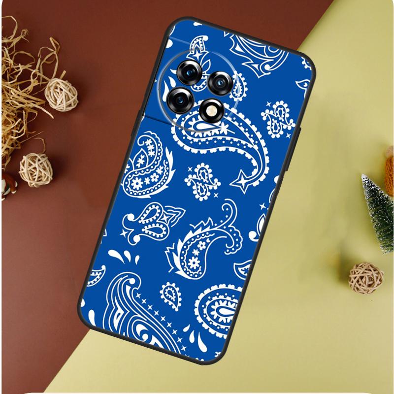 Black Bandana Paisley For OnePlus 13 13R 12 12R 11 9 10 Pro 8T 9RT 10T 10R N20 N30 Nord CE 2 3 4 Lite Phone Case