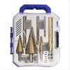 HSS Straight Groove Step Drill Bit Set Titanium Coated Wood Metal Hole Opener Cutter Core Step Drill Bit Set 3-12/4-12/4-20mm