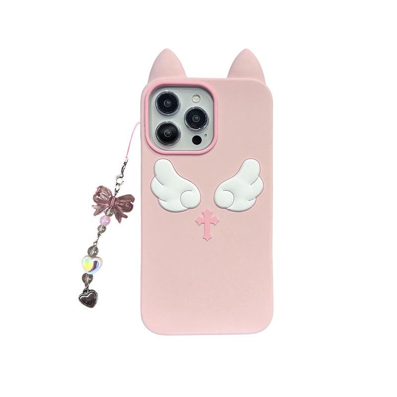 Cat Ear Angel Wings Drop-Proof Phone Case for iPhone 14/13/12 Pro Max