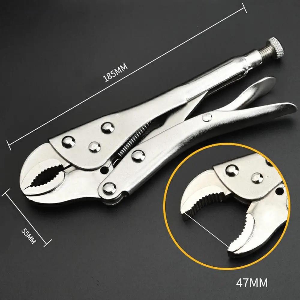 Multi-functional Locking Pliers Adjustable Clamp Tool Straight Jaw Curved Hand Tools Wrench For Clamping Parts Weld Grind Tool