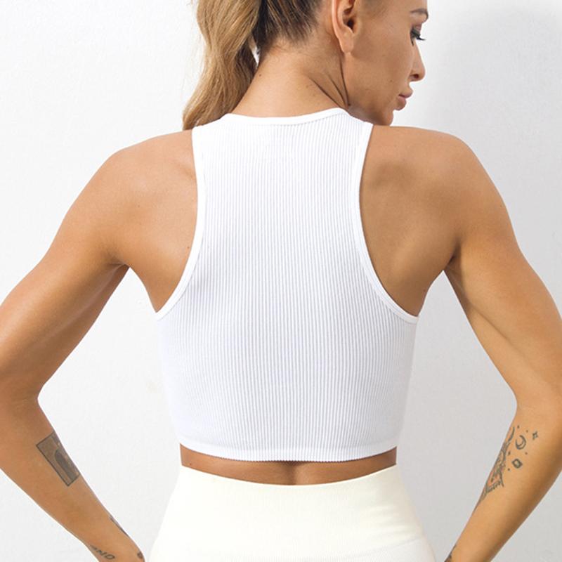 10 Colors Women Crop Top Seamless Casual Streetwear White Bra Rib Sleeveless Top Summer Tank Tight Knit Tee Female Tops