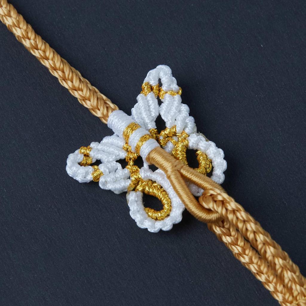 Handmade Eight-Strand Mandala Knot Necklace Rope with Koi Lock Pendant