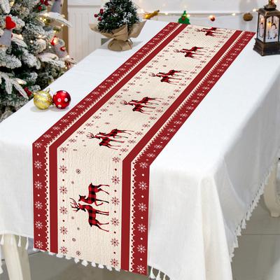 Christmas Table Runner Merry Christmas Decorations for Home 2024 Table Runner Xmas Ornaments Navidad Natal New Year Gift 2025
