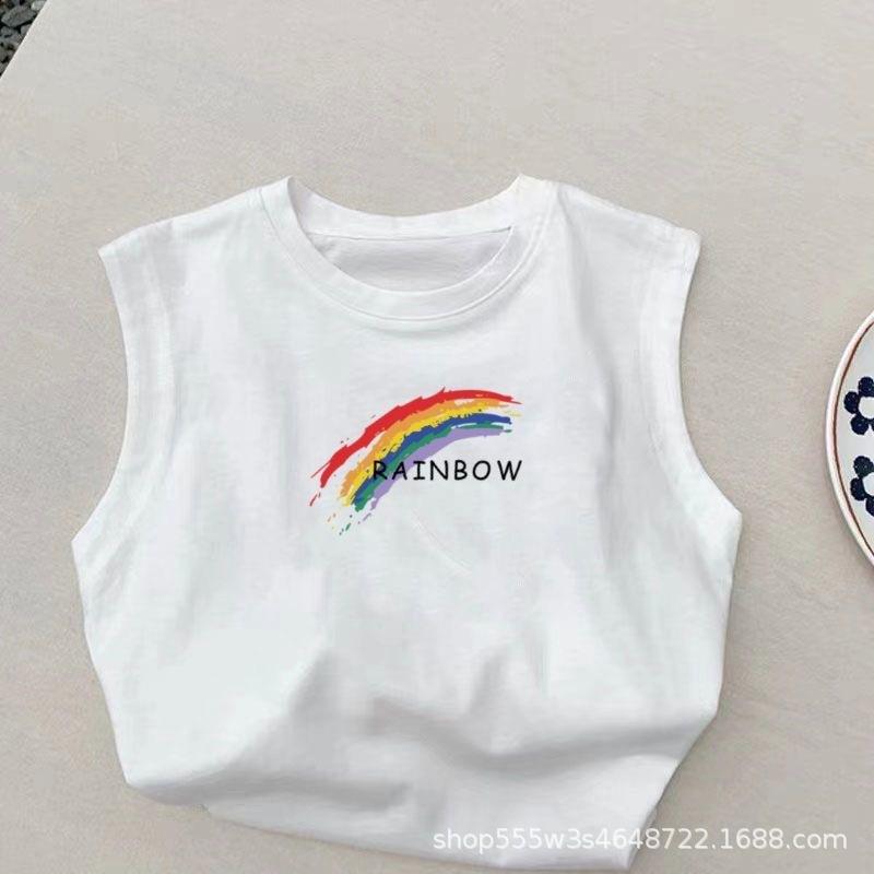 Men's and Women's Vests, Children's Baby Summer Sleeveless Tops, New Children's Versatile Bottoming Shirts, Children's Clothing Trend