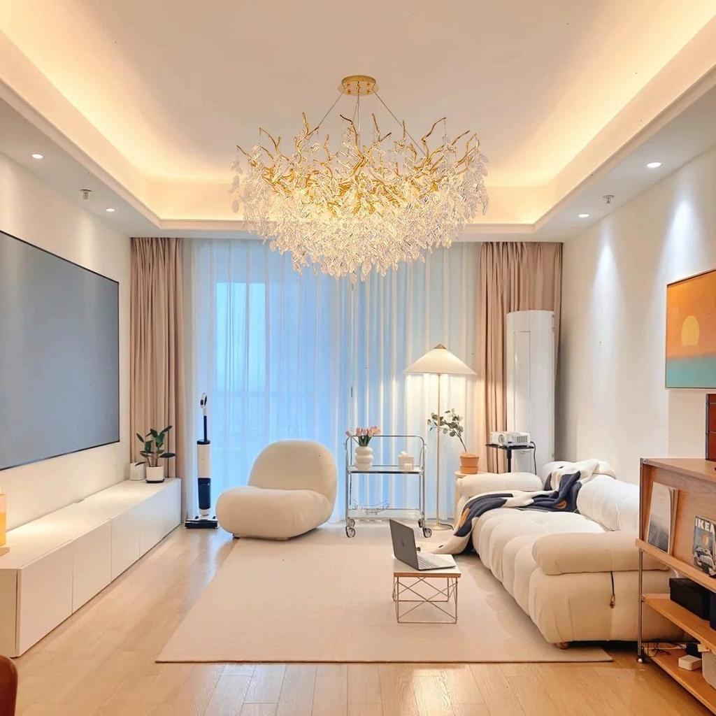 Elegant French Crystal Chandelier: K9 Aluminum Art Lamp for Living, Dining, and Bedroom