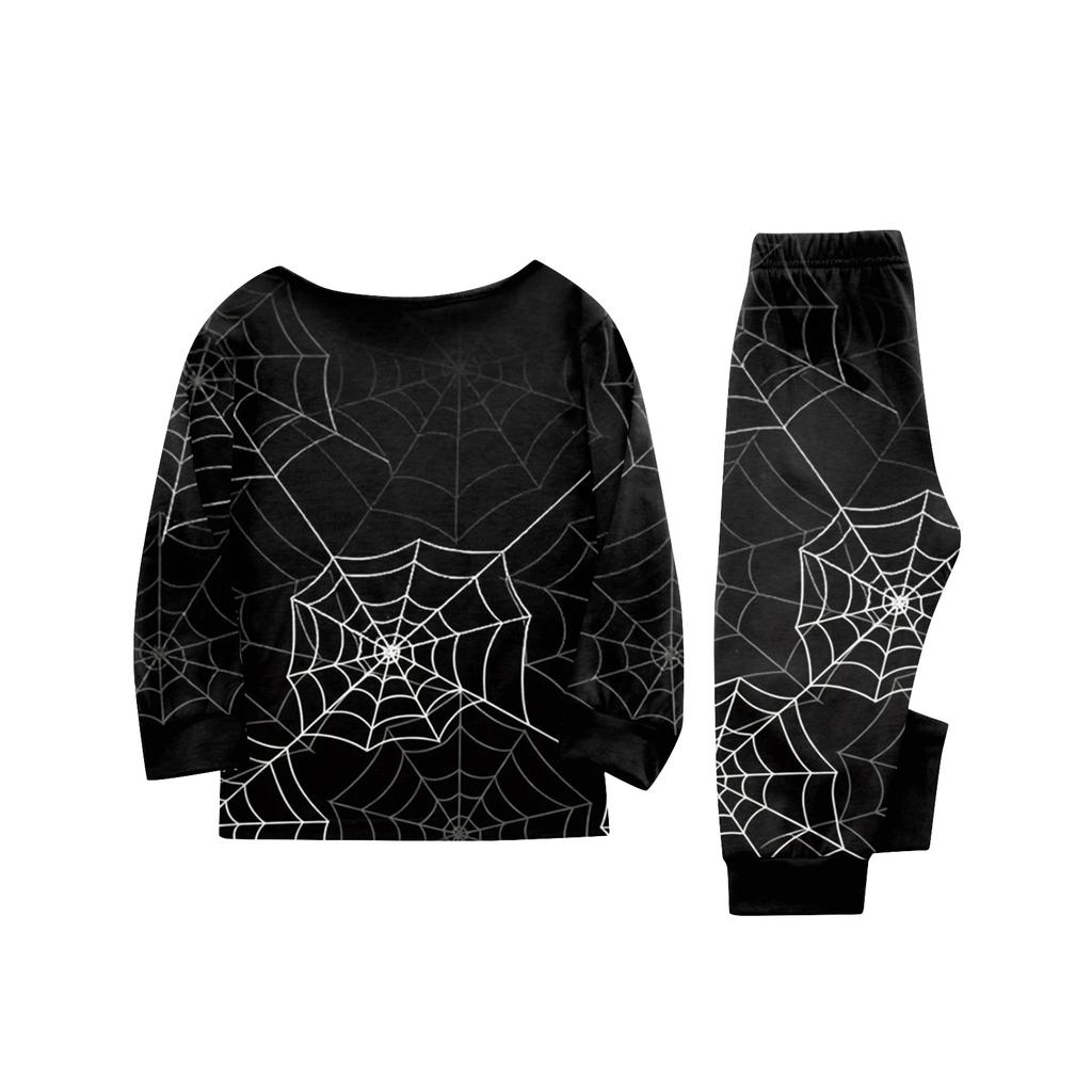 Family Matching Halloween Printed Pajama Set Long Sleeve Top and Pants for Parent and Child
