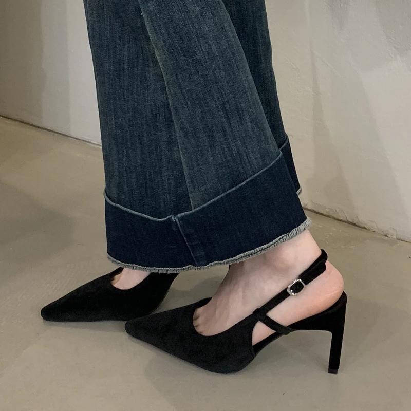 Eilyken 2025 Spring Pointed Toe Women Pumps Sexy Thin High Heels Sandals Elegant Banquet Female Mule Shoes