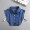 Adjustable Straps Detachable Collar Round Neck Turtleneck Fake Collar Denim Fake Collar  Girl