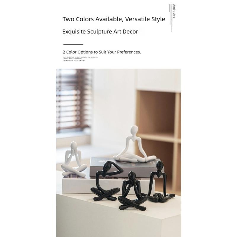 Abstract Thinker Figurine Sculpture Modern Art Homes Decors Plastic Statue for Living Room or Office Bookshelf Display