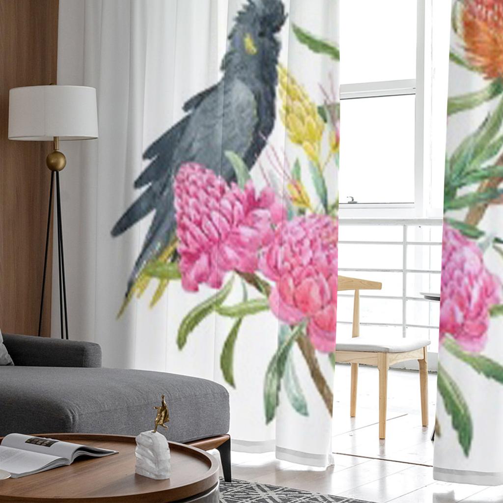 Kwiaty I Listowie W Australijskich Tropikach Przezroczyste Zasłony Do Salonu Tiulowa Zasłona Okienna Sypialnia Kuchnia Draperie