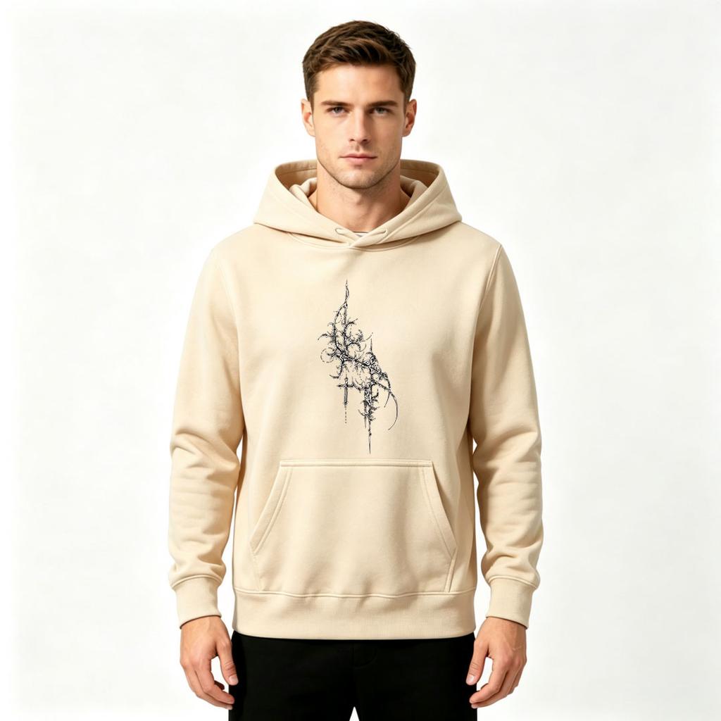 Men Hoodie Skeleton Vines Print Casual Long Sleeve Pullover Sweatshirt For Daily Wear