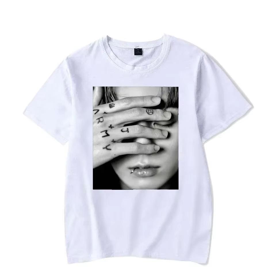 Vintage T-Shirt Jungkook Graphic  Oversized Tops Gothic Men's and Women's  T-Shirt Kpop Aesthetic Goth Fashion Streetwear