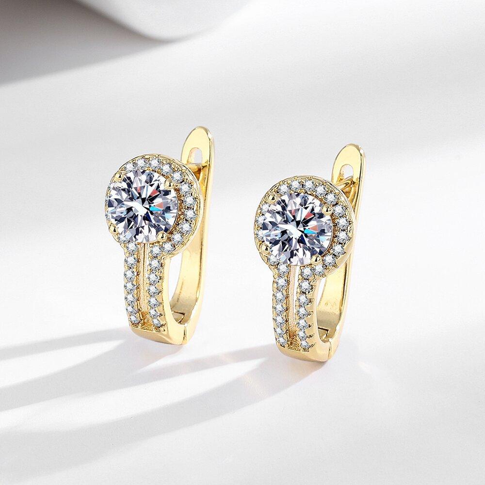 

Украшения для ушей с инкрустацией из циркония, высококачественная круглая сумка, пряжка из одного карата, персонализированные серьги «Темперамент» для женщин