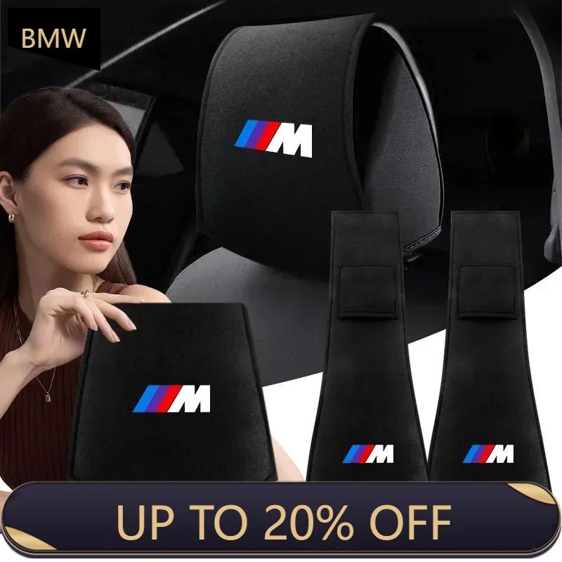 For BMW 1/2pcs Car Accessories Seat Headrest Protective Covers For BMW M X1 X3 X5 X6 X7 E34 E36 E39 E46 F10 F20 Z4 Performance